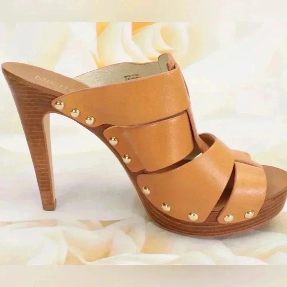 Michael Kors leather upper made heels Chestnut size 6.5 - Picture 1 of 9